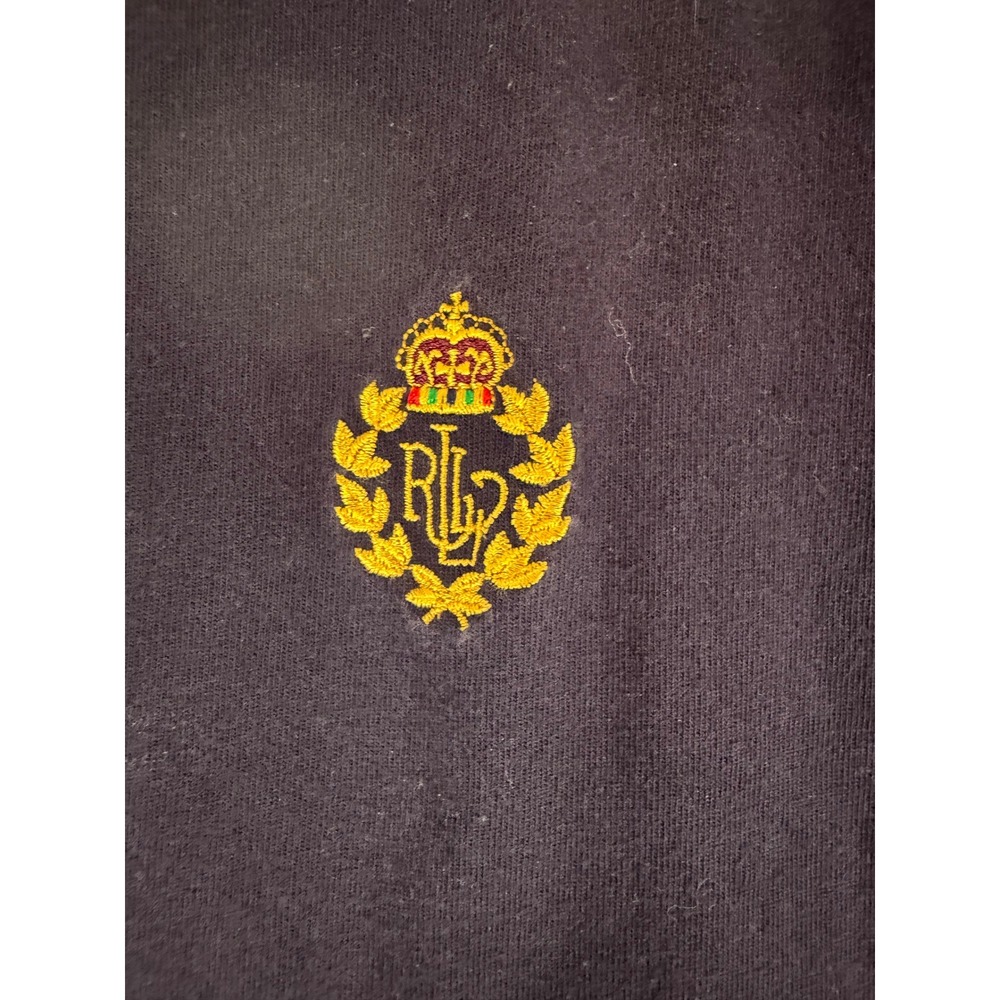 Vintage Lauren Ralph Lauren Navy Crest Logo T-Shirt Mens Small Blue 90s Prep - Picture 4 of 4